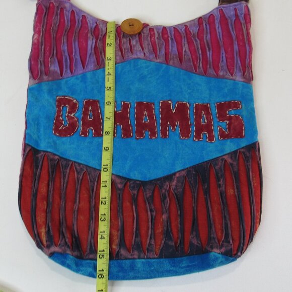 Colorful Bahamas Hobo Cotton Sling Cross Body Messenger Shoulder Bag - Picture 6 of 7